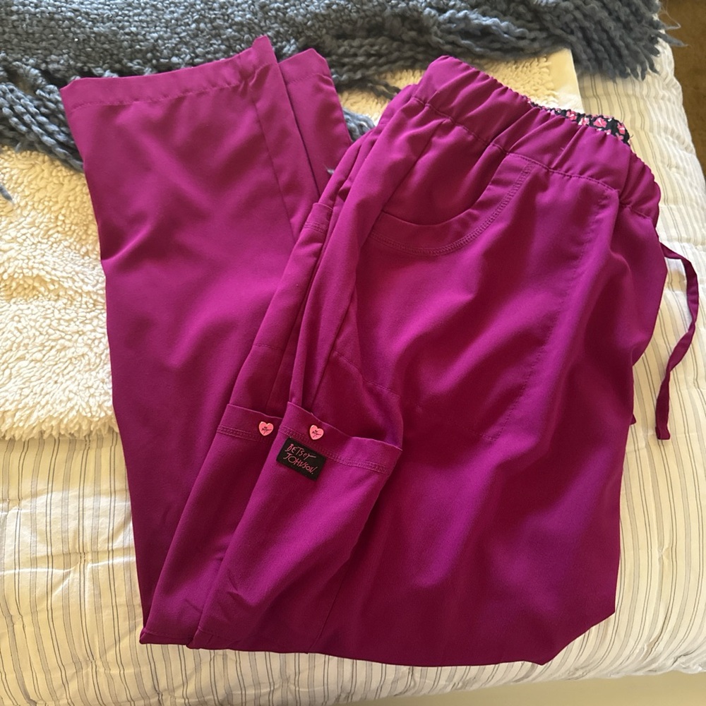 Betsey Johnson Magenta Scrub Pants